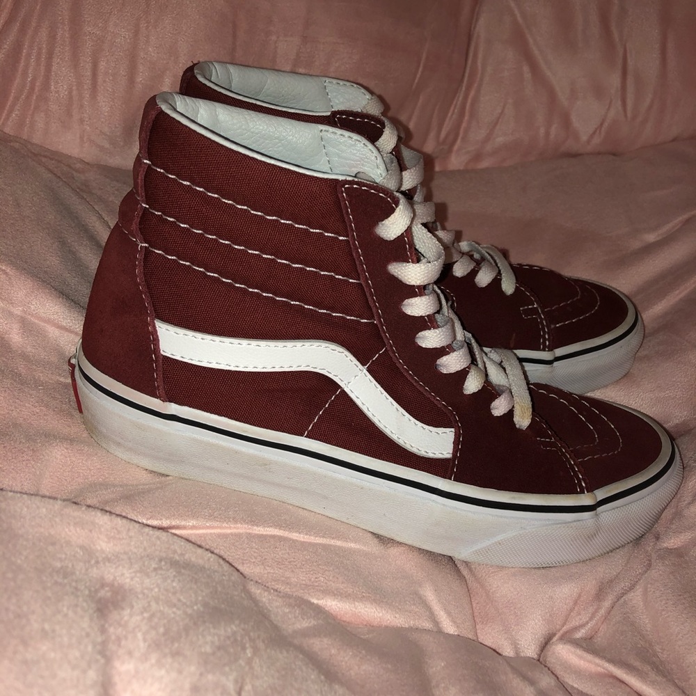 Burgundy high top vans